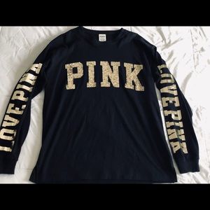 Victoria Secret PINK Long Sleeve Campus Tee “NWOT”